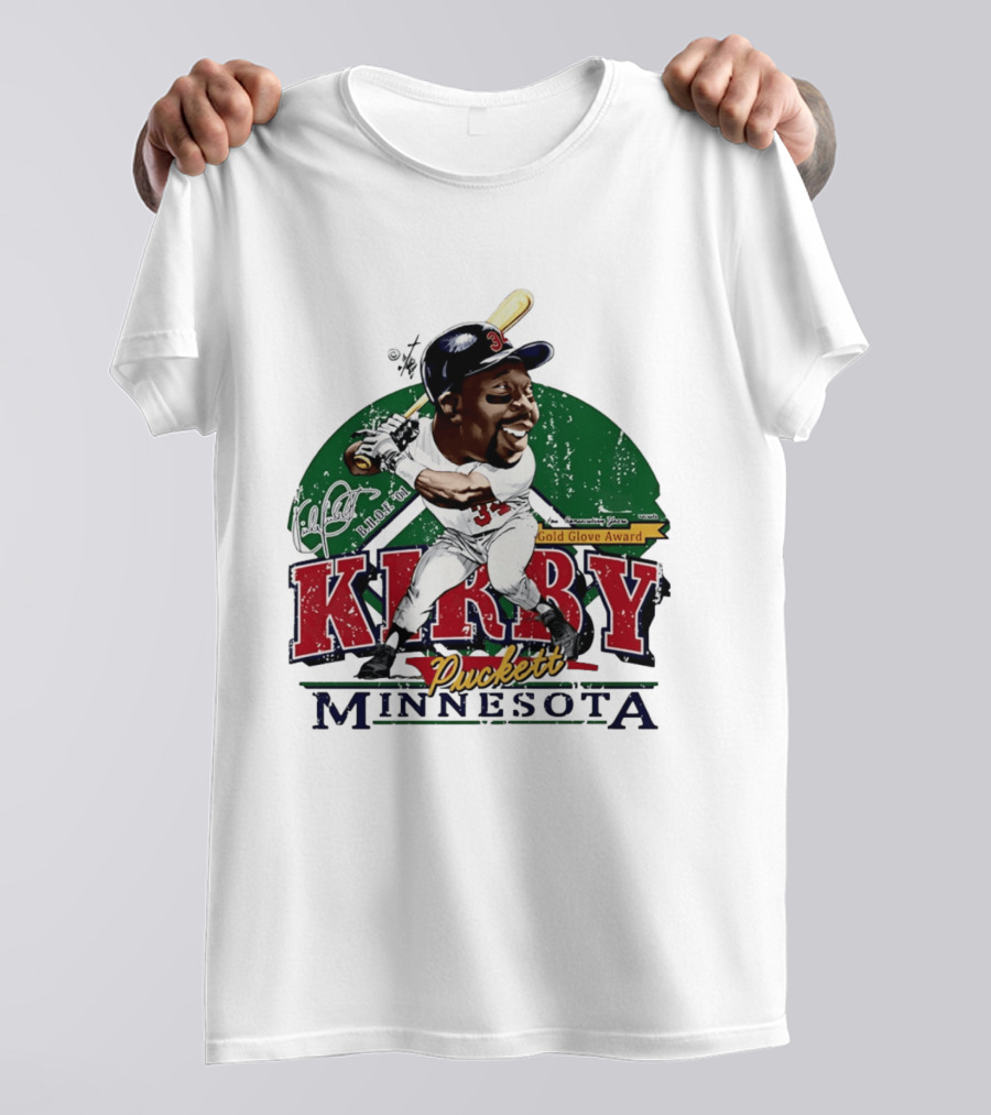Kirby Puckett Minnesota Gold Glove Award Bruce Stark Collection T-Shirt