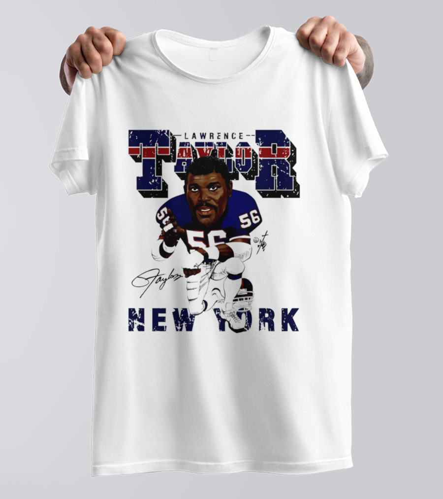 Lawrence Taylor New York Giants Kneeling Bruce Stark Collection T-Shirt