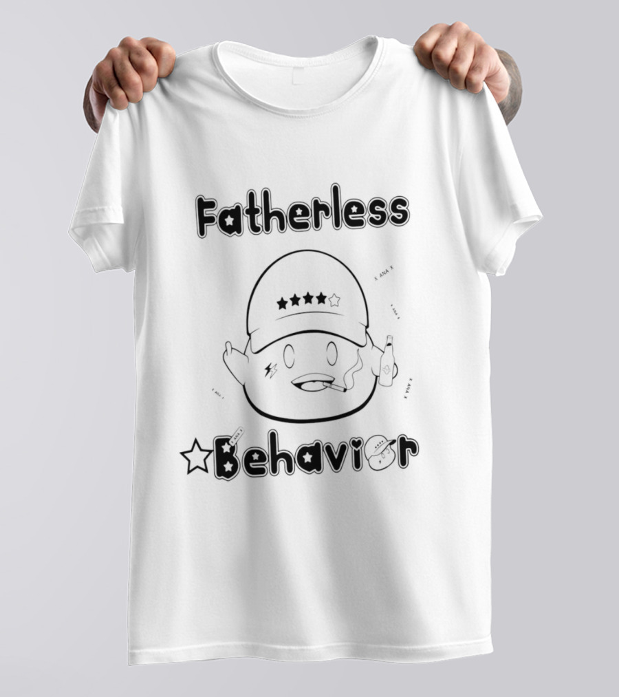 Fatherless Behavior Star Hat Character With Bottle T-Shirt