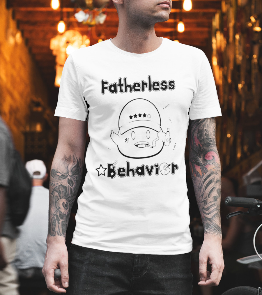 Fatherless Behavior Star Hat Character With Bottle T-Shirt