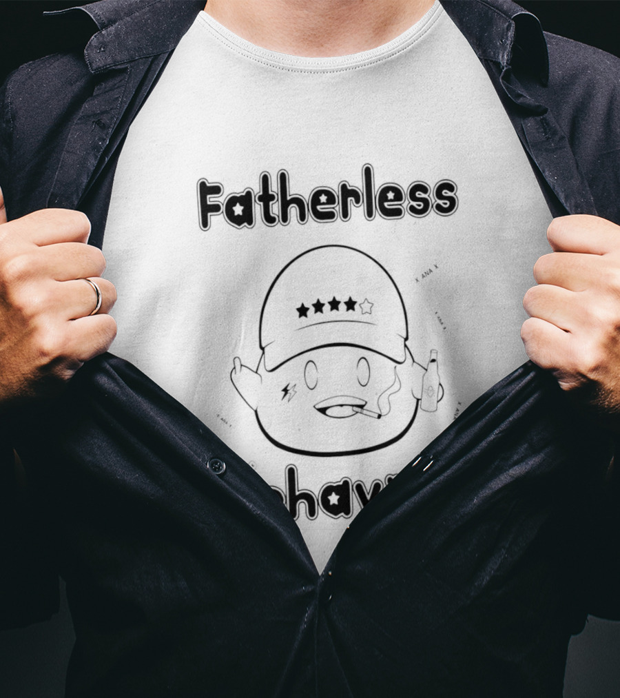 Fatherless Behavior Star Hat Character With Bottle T-Shirt