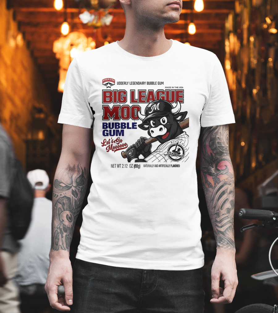 Milwaukee Milkmen Big League Moo Bubble Gum Udderly Legendary Made In USA T-Shirt