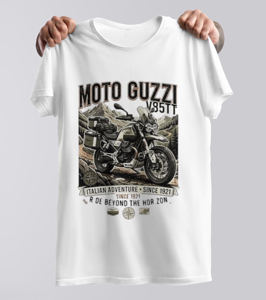 Moto Guzzi V85TT Italian Adventure Since 1921 Ride Beyond The Horizon T-Shirt