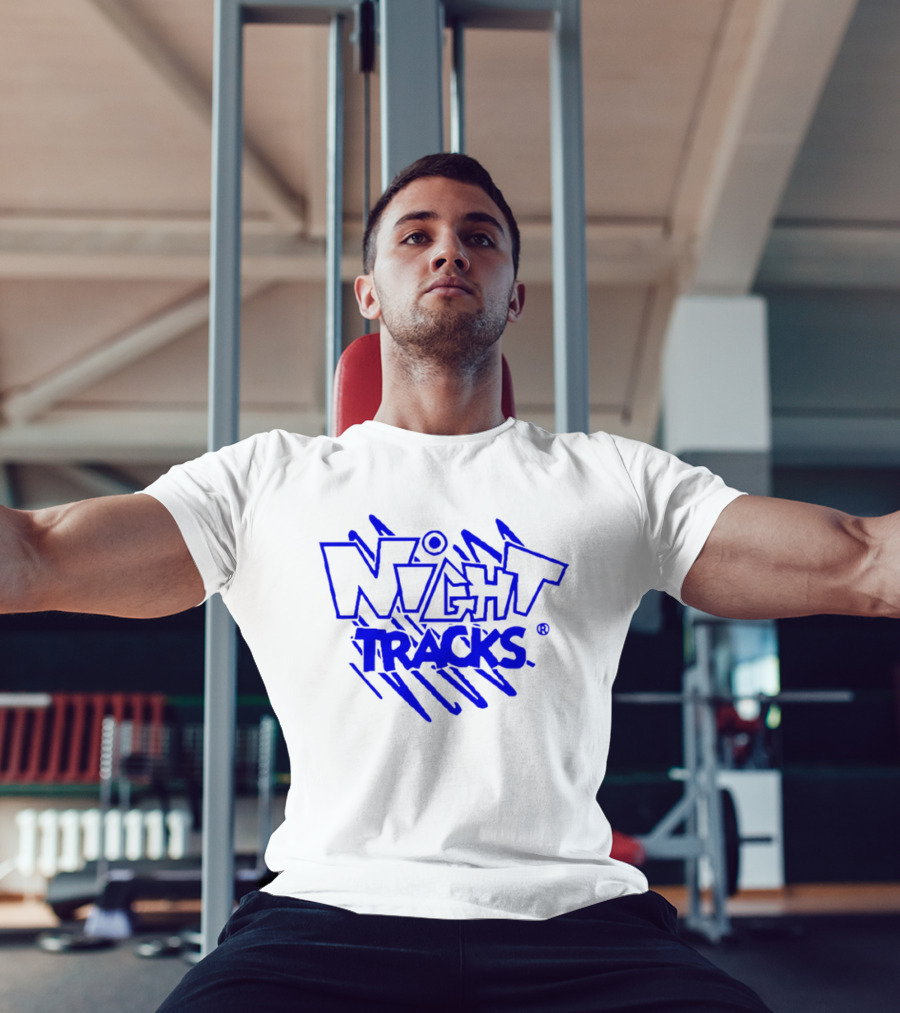 Night Tracks Retro Bold Blue T-Shirt