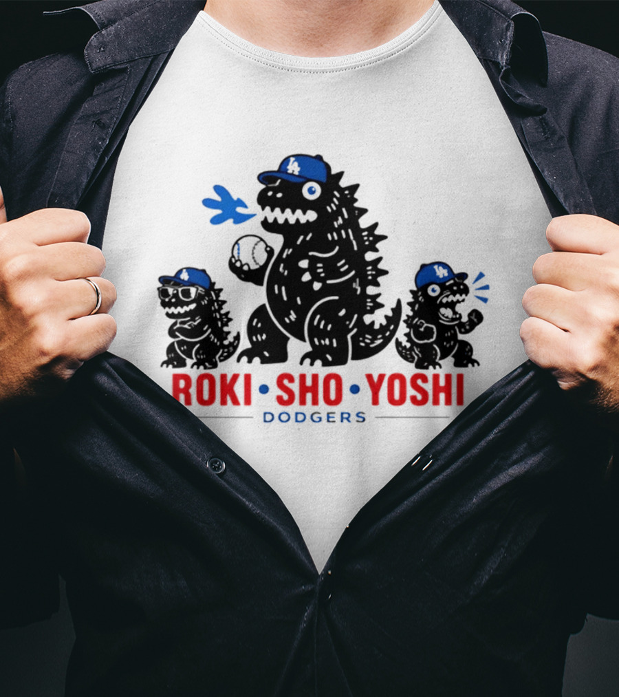 Roki Sho Yoshi Dodgers LA Cap Monsters T-Shirt