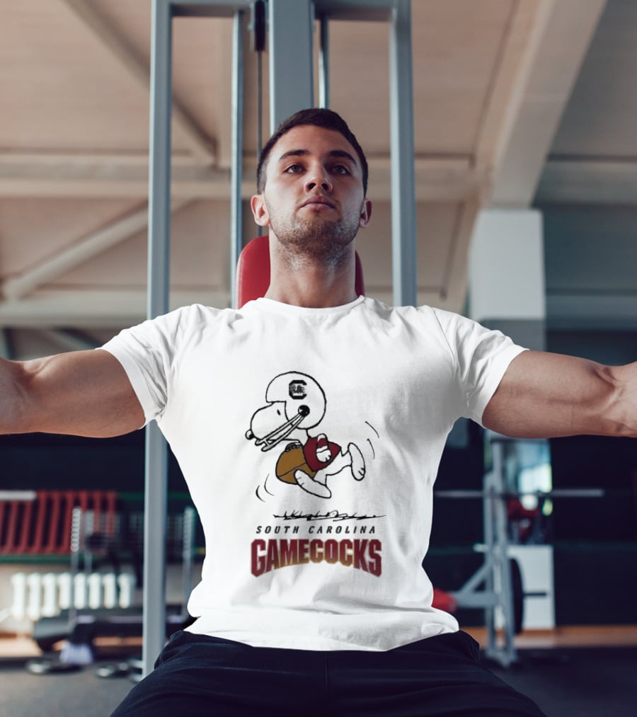 South Carolina Gamecocks Peanuts Snoopy Football T-Shirt