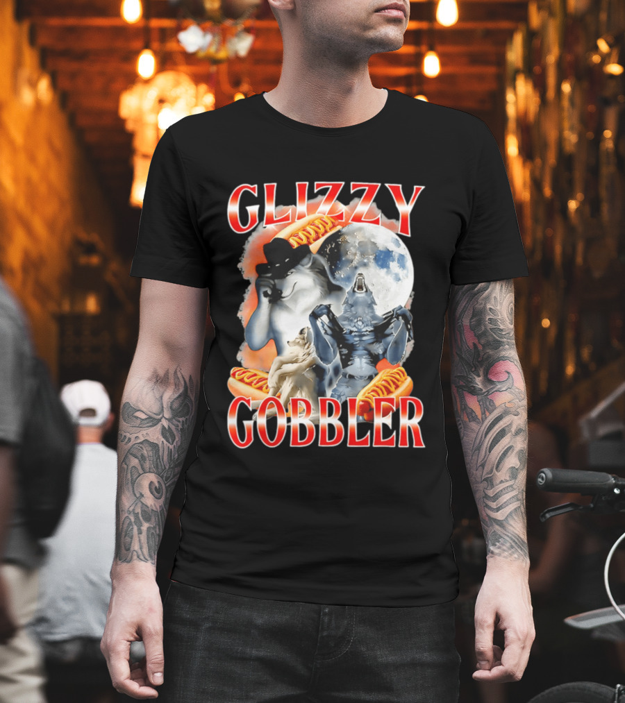 Glizzy Gobbler Wolf Moon Hot Dog Meme T-Shirt