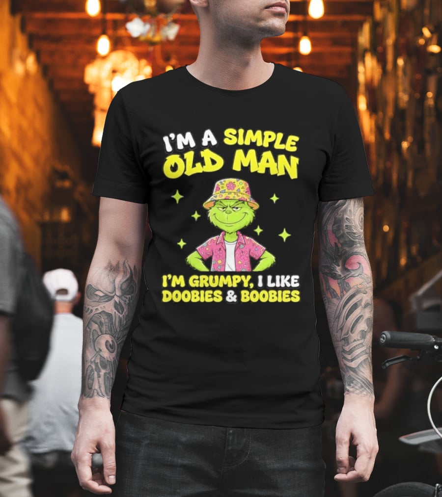 I'm A Simple Old Man Grumpy I Like Boobies Hawaiian Hat T-Shirt