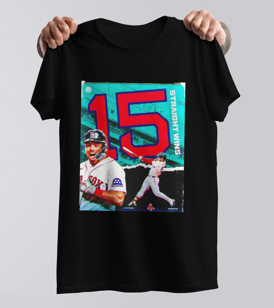 Boston Red Sox 15 Straight Wins Moose Mutual Collaboration T-Shirt
