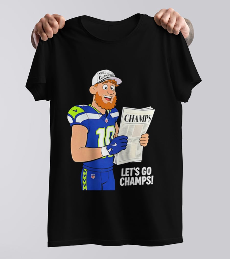 Champs Let's Go Champs Seattle Seahawks Football Fan Celebration T-Shirt