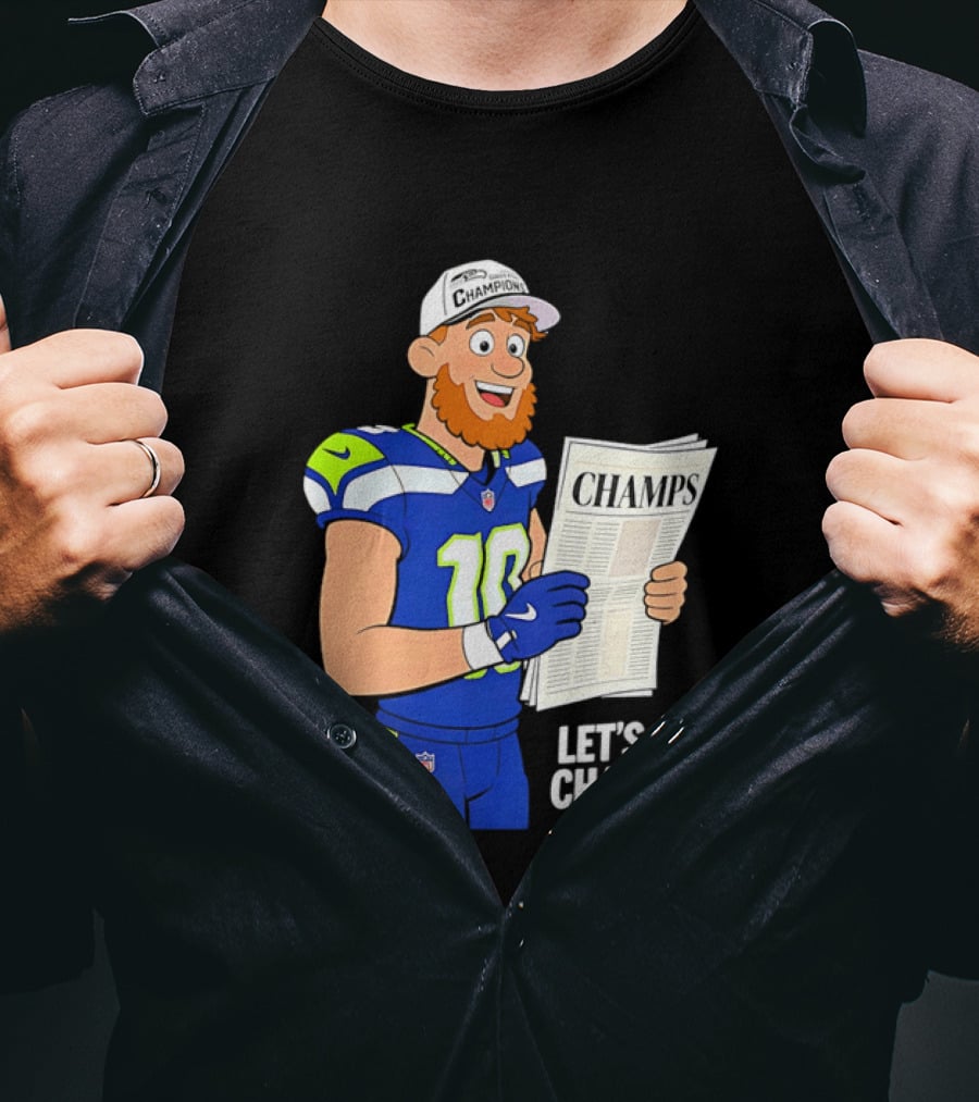 Champs Let's Go Champs Seattle Seahawks Football Fan Celebration T-Shirt