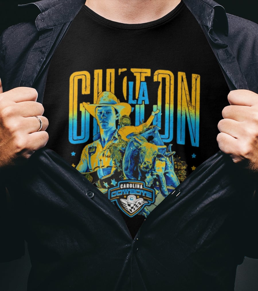 Carolina Cowboys Clay Guiton PBR Ranch Riding Champion T-Shirt