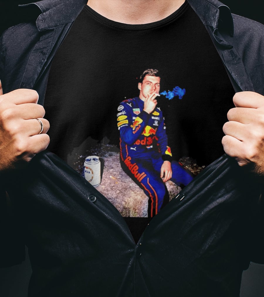 Max Verstappen Red Bull Racing Formula 1 Driver Smoking Racing Suit T-Shirt