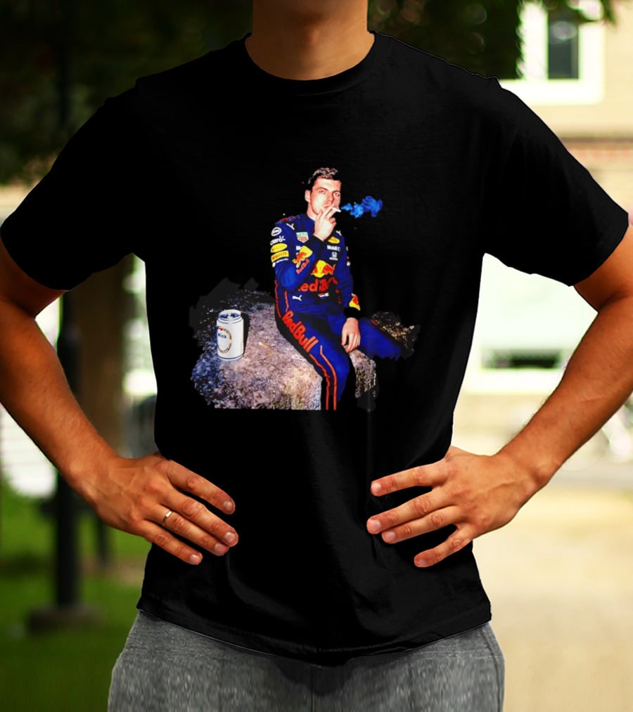 Max Verstappen Red Bull Racing Formula 1 Driver Smoking Racing Suit T-Shirt