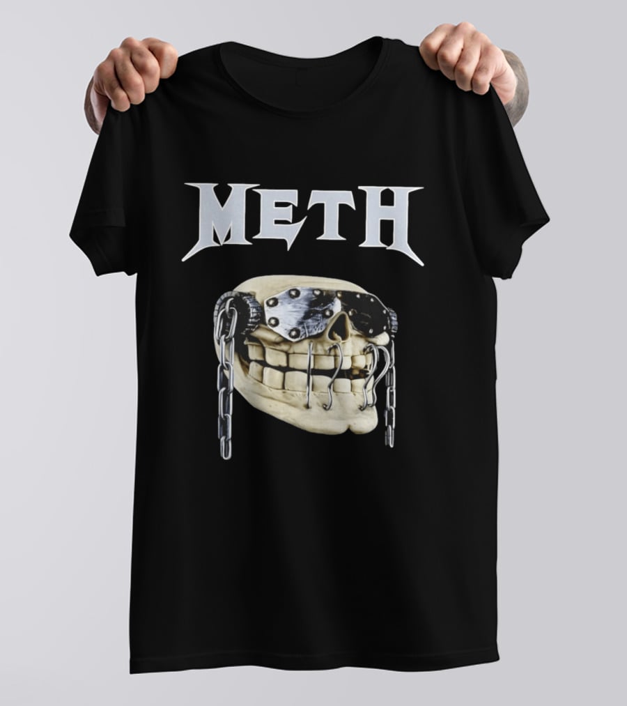 Meth Skull Metal Goggles Chains T-Shirt