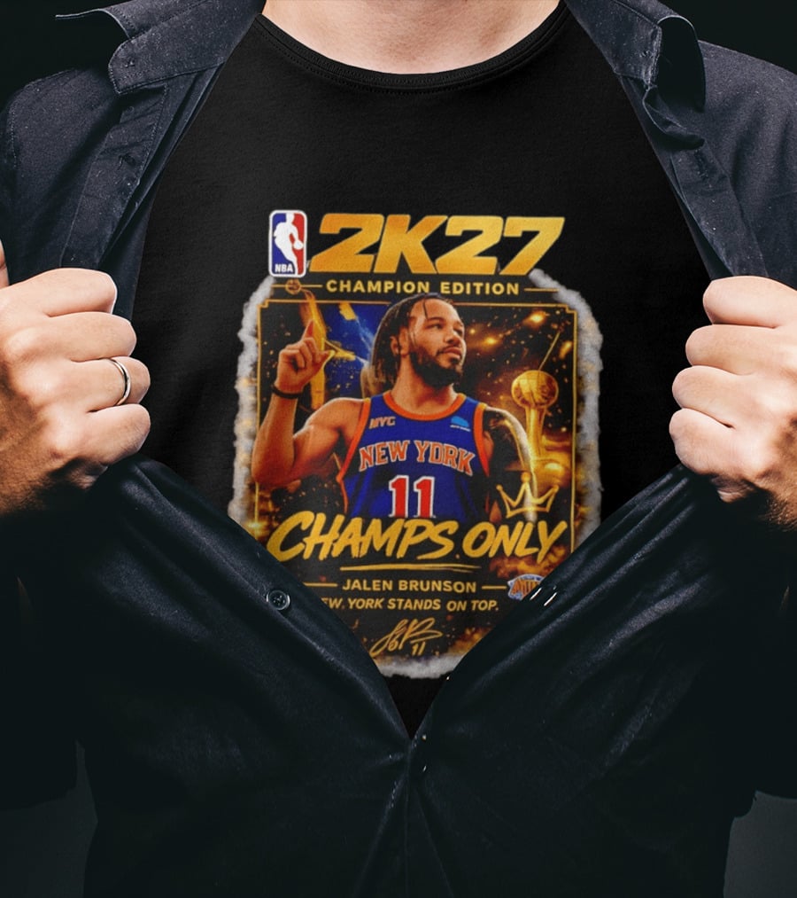 NBA 2K27 Champion Edition Jalen Brunson New York Knicks Champs Only T-Shirt