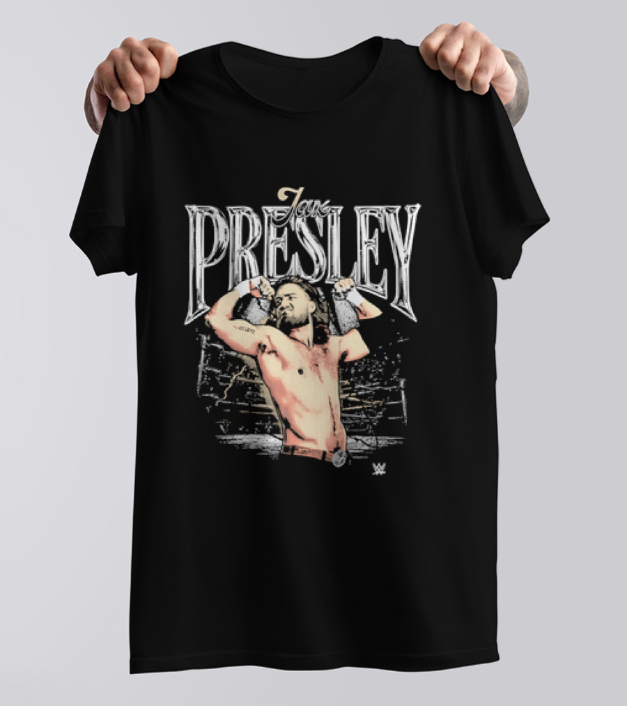 Jax Presley Flexing Muscles WWE Presley Backdrop T-Shirt