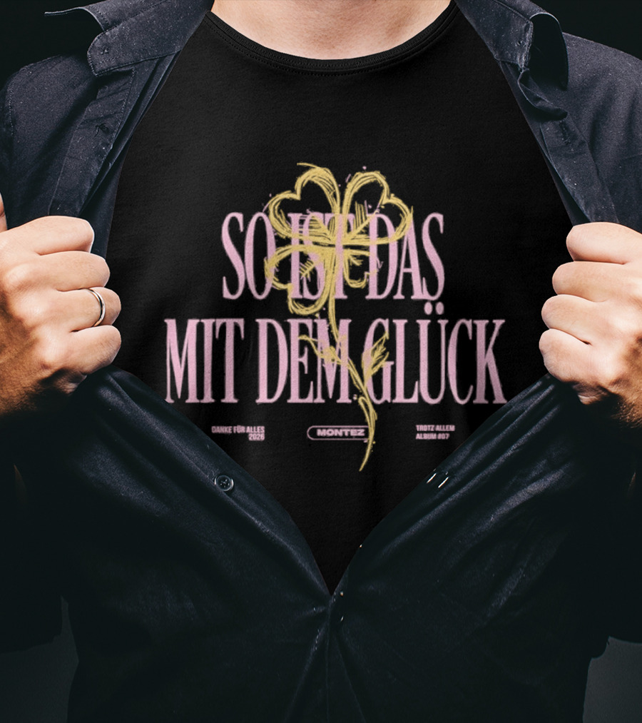 SOMETHING WITH HAPPINESS MIT DEM GLÜCK MONTEZ SIDMDG Flower Drawing T-Shirt