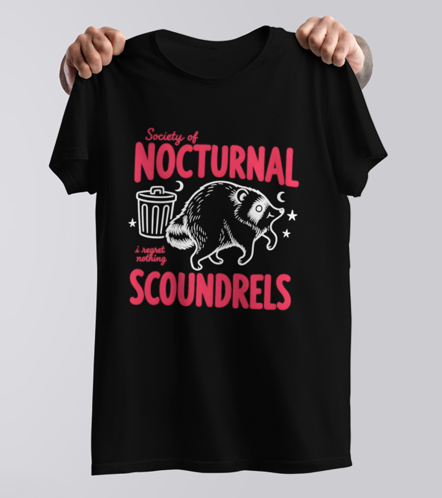 Society Of Nocturnal Scoundrels I Regret Nothing Raccoon T-Shirt