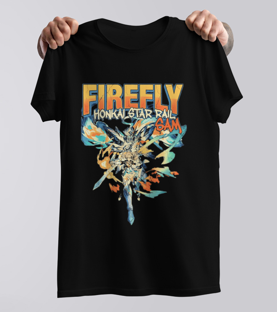 Firefly Honkai Star Rail Sam Explosive Art Style And Dynamic Characters T-Shirt