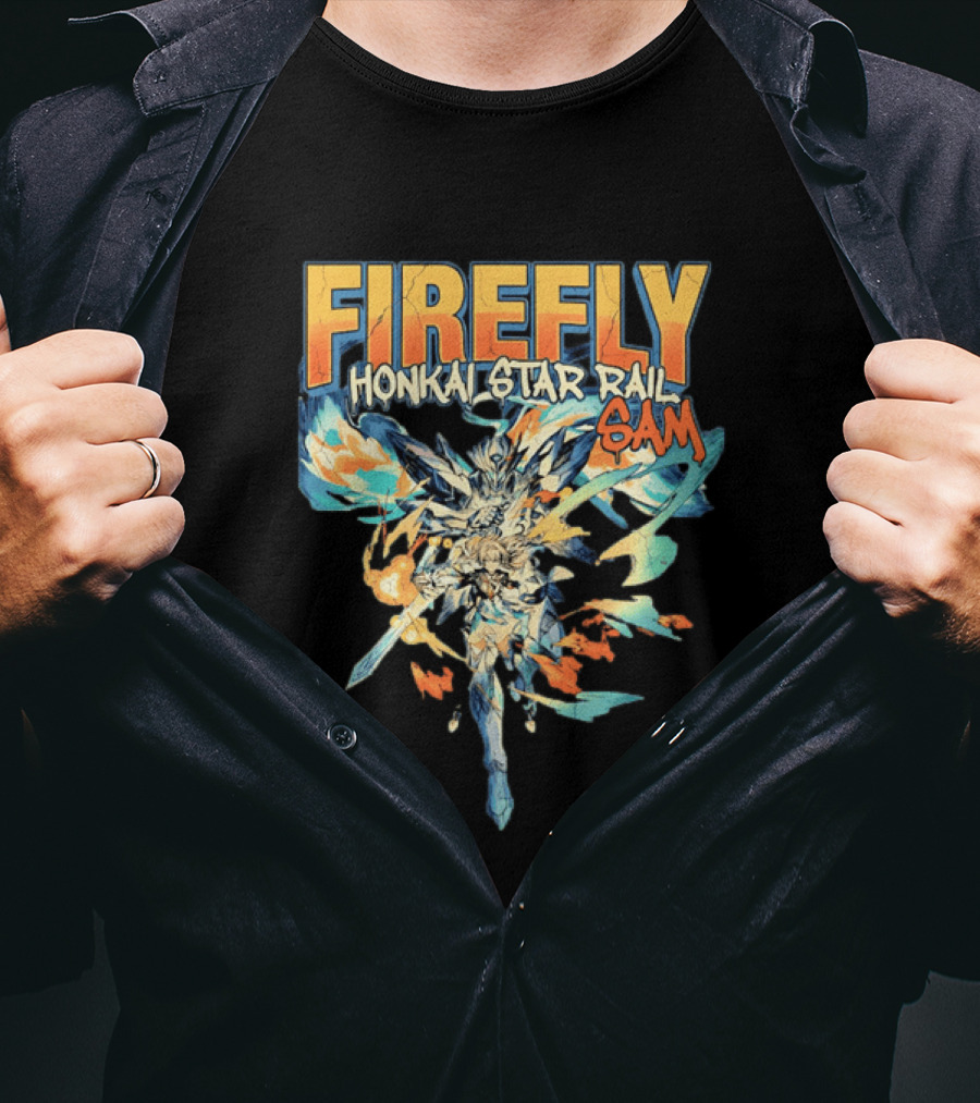 Firefly Honkai Star Rail Sam Explosive Art Style And Dynamic Characters T-Shirt