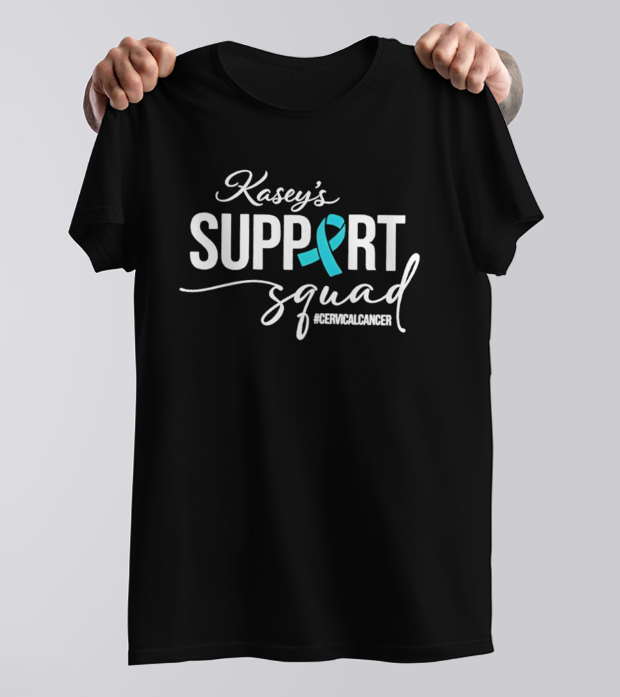 Kasey's Support Squad For Cervical Cancer Awareness Ribbon T-Shirt