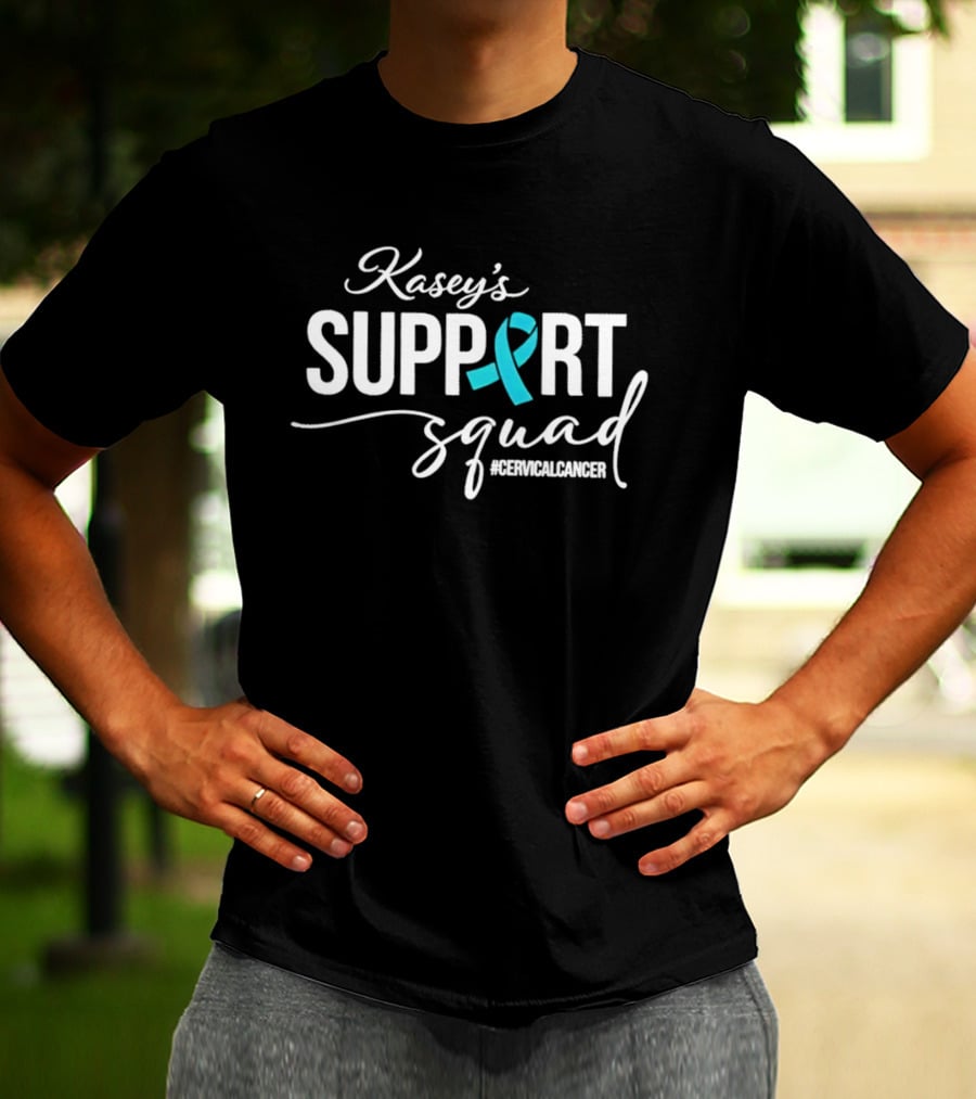 Kasey's Support Squad For Cervical Cancer Awareness Ribbon T-Shirt