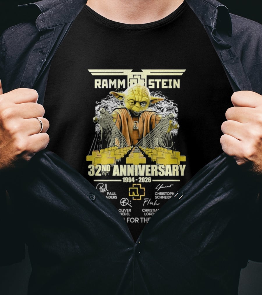 Rammstein 32Nd Anniversary 1994 2026 Thank You For The Memories Yoda Edition T-Shirt