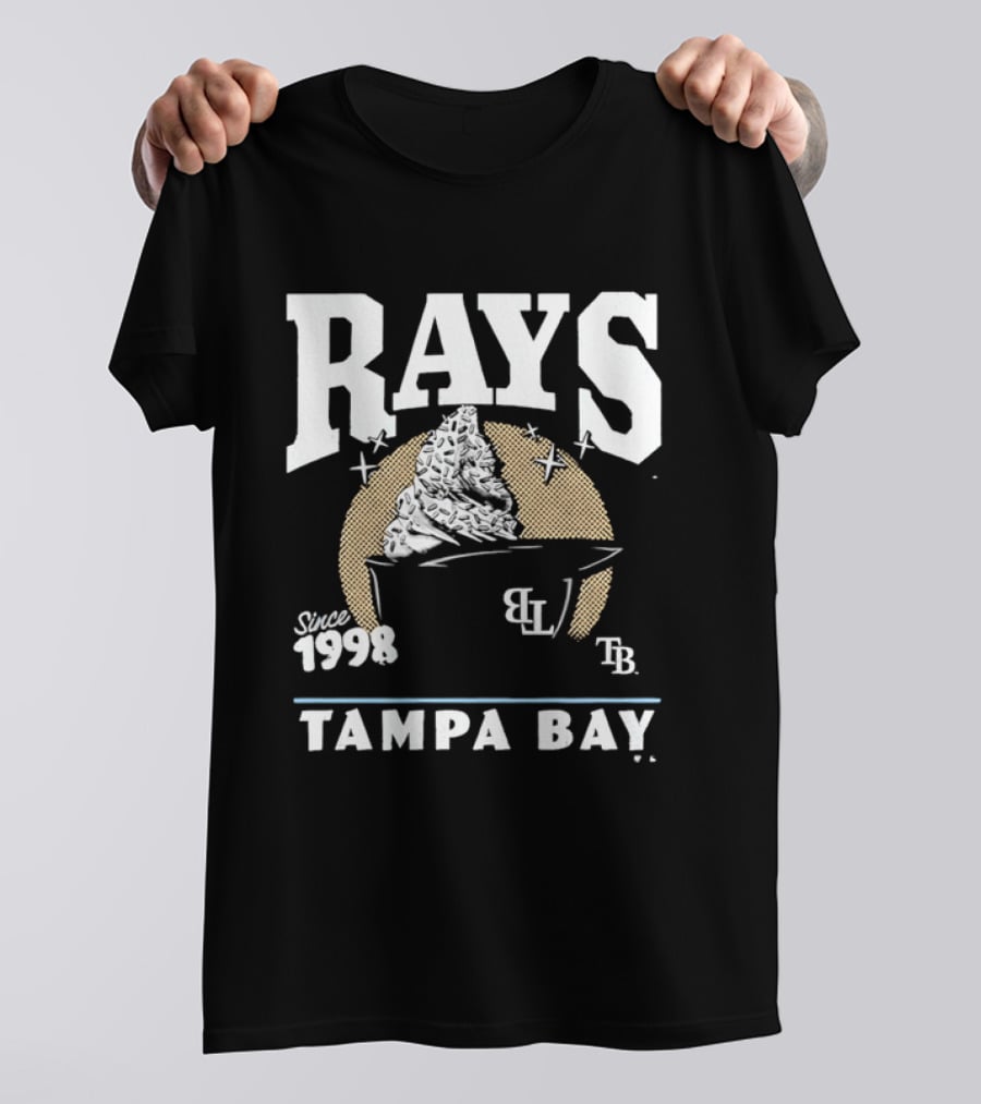 Rays Since 1998 Tampa Bay TB BL Ice Cream Baseball Helmet T-Shirt