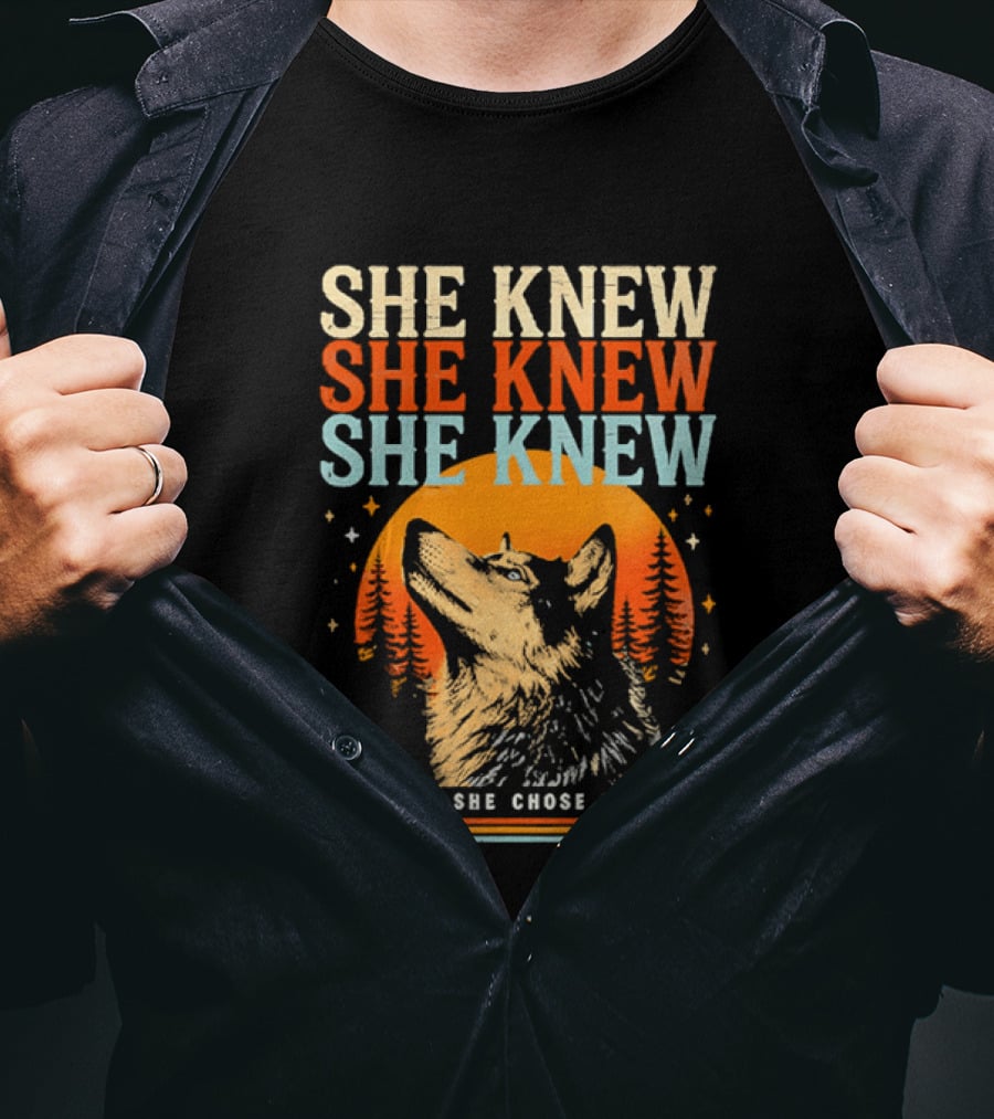 She Knew She Knew She Knew And So She Chose Herself Wolf Moon Forest T-Shirt