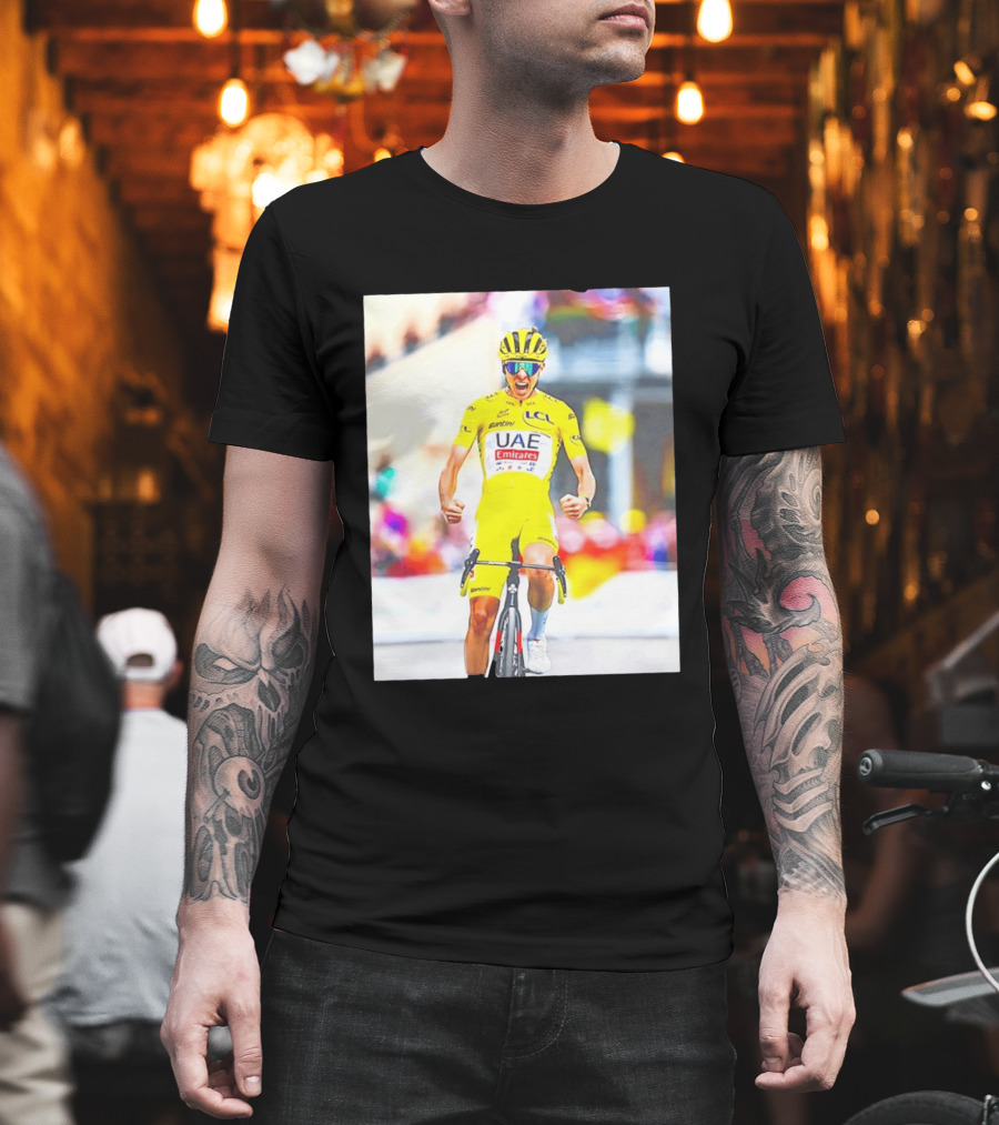 Tadej Pogačar UAE Team Emirates Tour De France Victory Moment T-Shirt