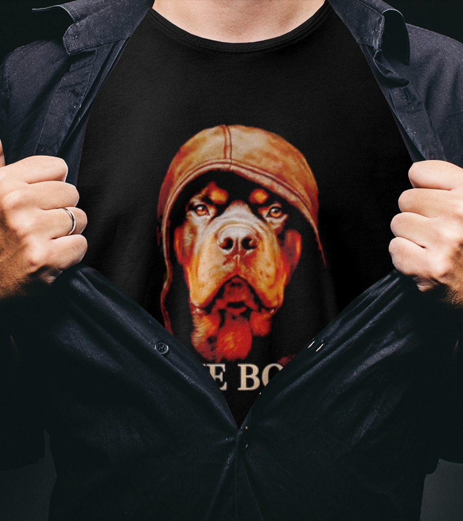 The Boss Rottweiler Wearing Aviator Cap T-Shirt