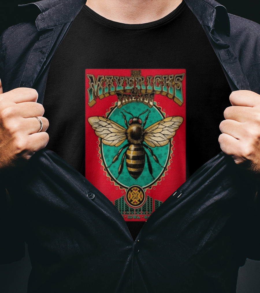 The Mavericks And Friends Hoyt Sherman Place Des Moines Iowa July 24 2026 Vintage Concert With Bee Image T-Shirt