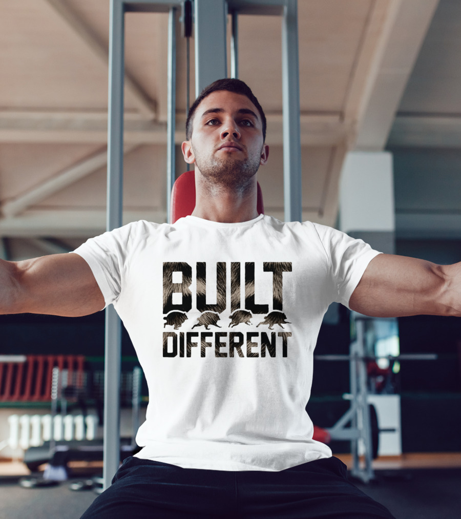 Built Different Jimothy Raccoon Cartoon T-Shirt