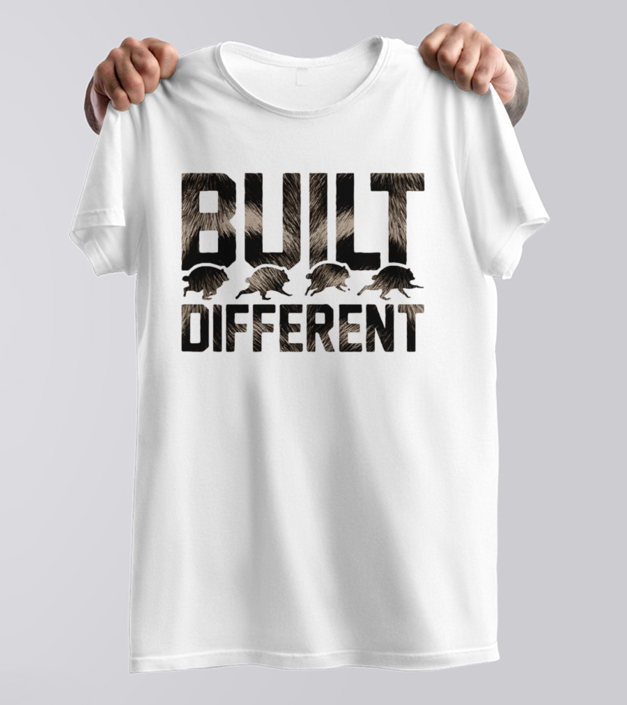 Built Different Jimothy Raccoon Cartoon T-Shirt