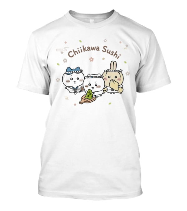 Chiikawa Sushi Chef Kawaii Hachiware Characters Eating T-Shirt