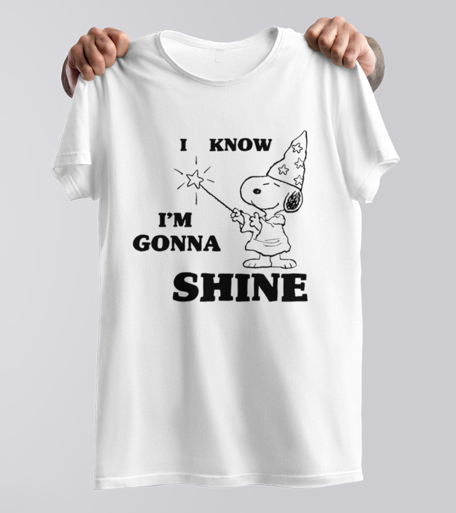 Snoopy Wizard I Know I'm Gonna Shine Magic Wand Stars T-Shirt
