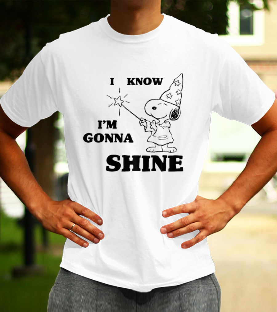 Snoopy Wizard I Know I'm Gonna Shine Magic Wand Stars T-Shirt