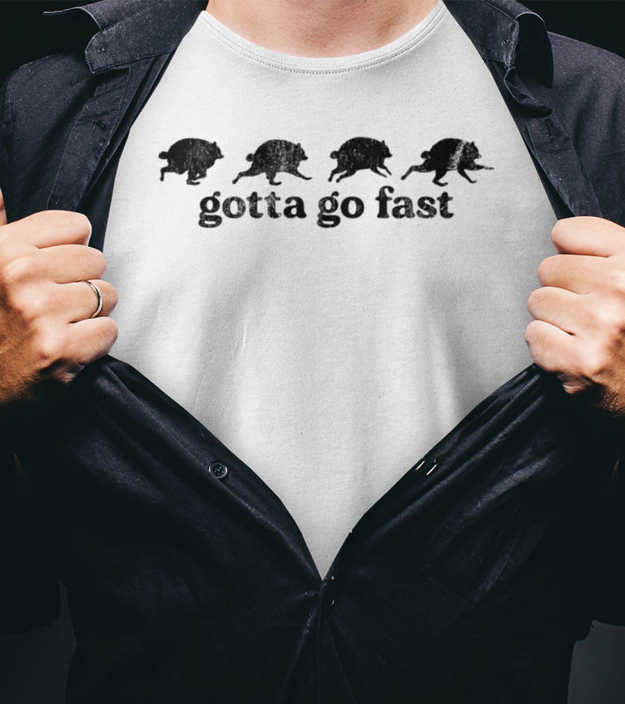 Jimothy Raccoon Gotta Go Fast Cartoon Running Sequence T-Shirt