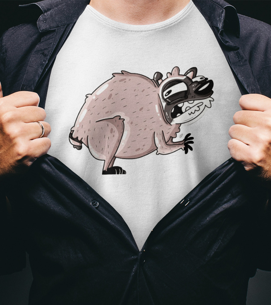 Jimothy Cartoon Raccoon Sticker T-Shirt