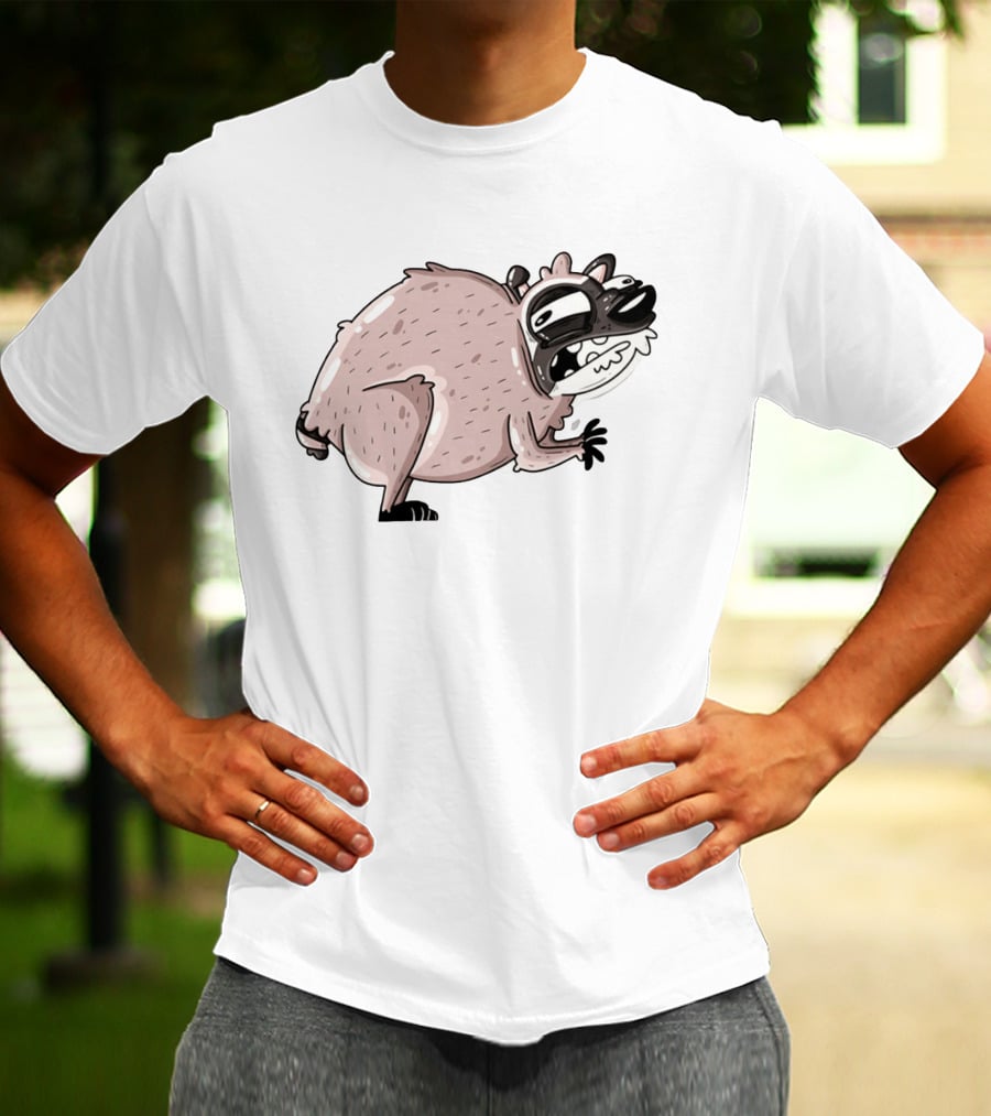 Jimothy Cartoon Raccoon Sticker T-Shirt