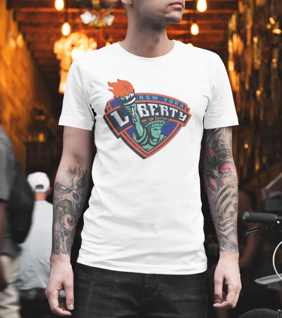New York Liberty Statue Of Liberty Basketball Torch T-Shirt