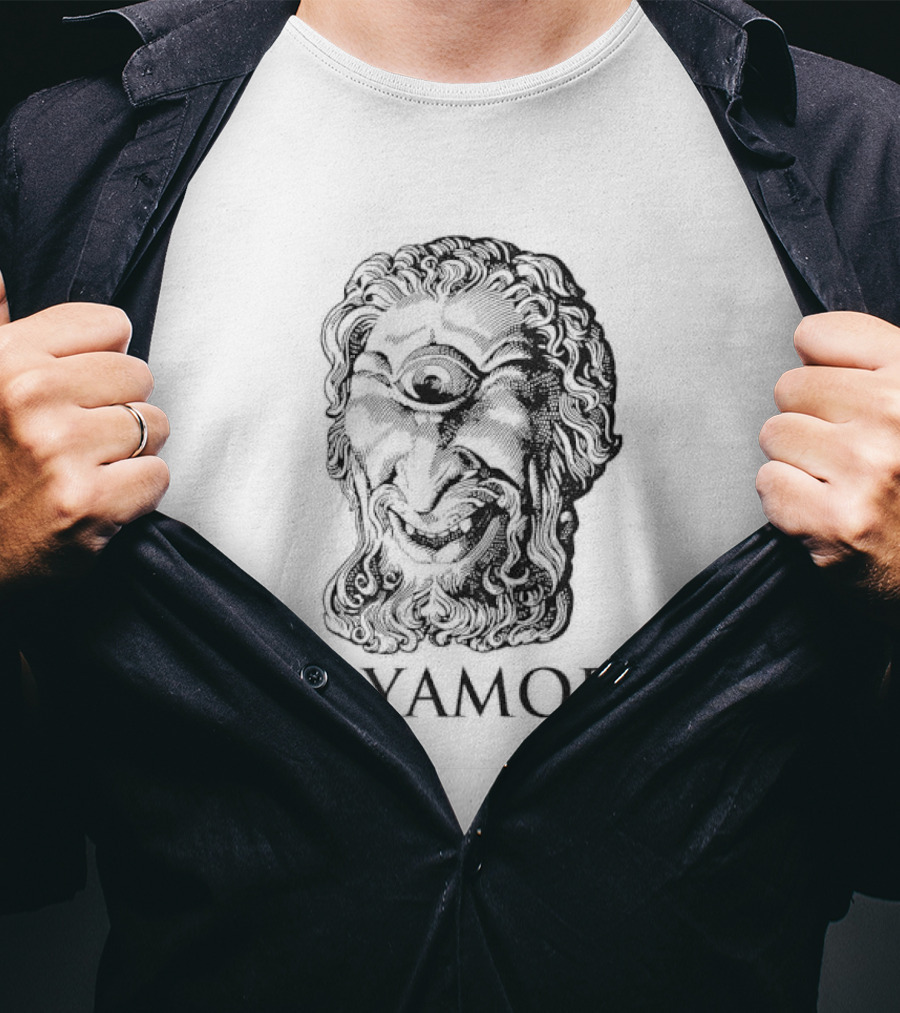 Polyamorus Cyclops Mythological Legend Black And White T-Shirt