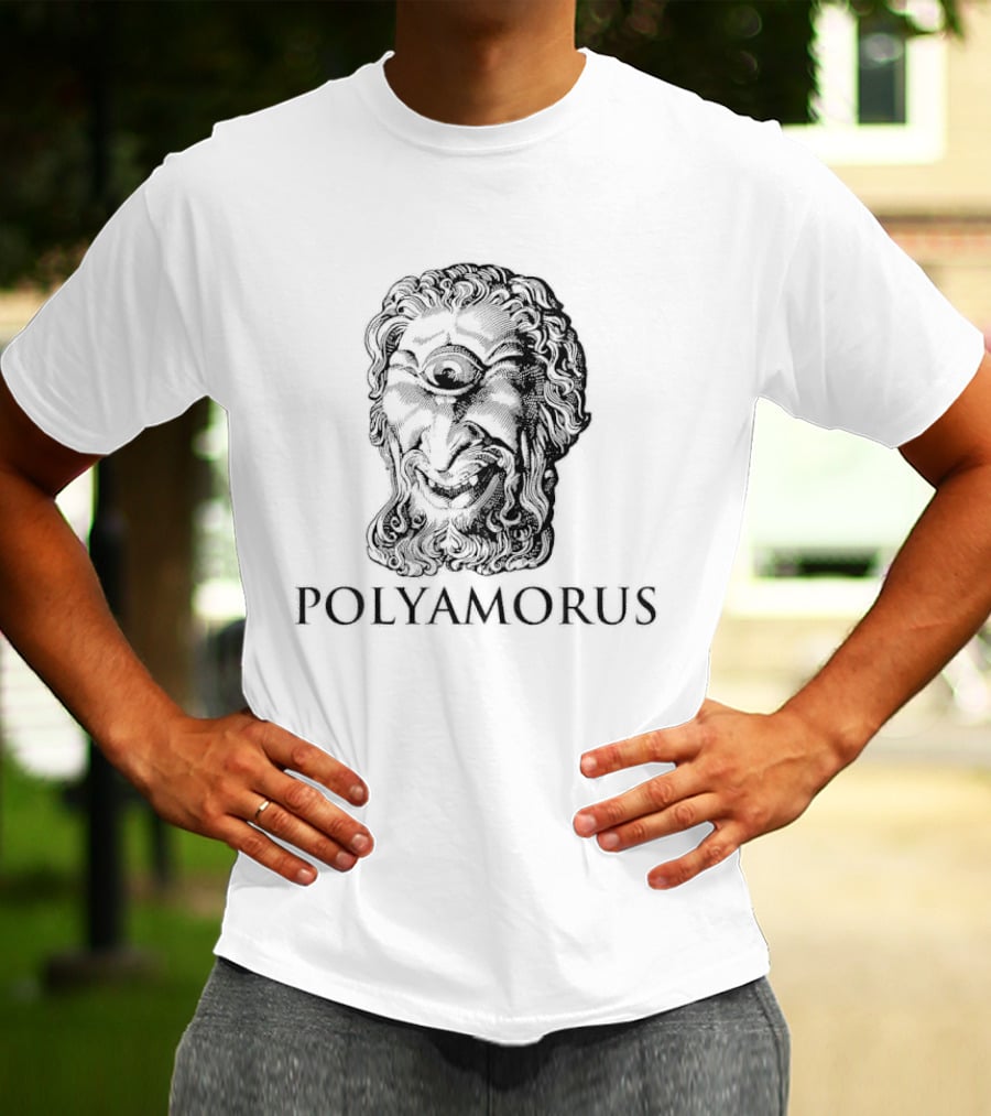 Polyamorus Cyclops Mythological Legend Black And White T-Shirt