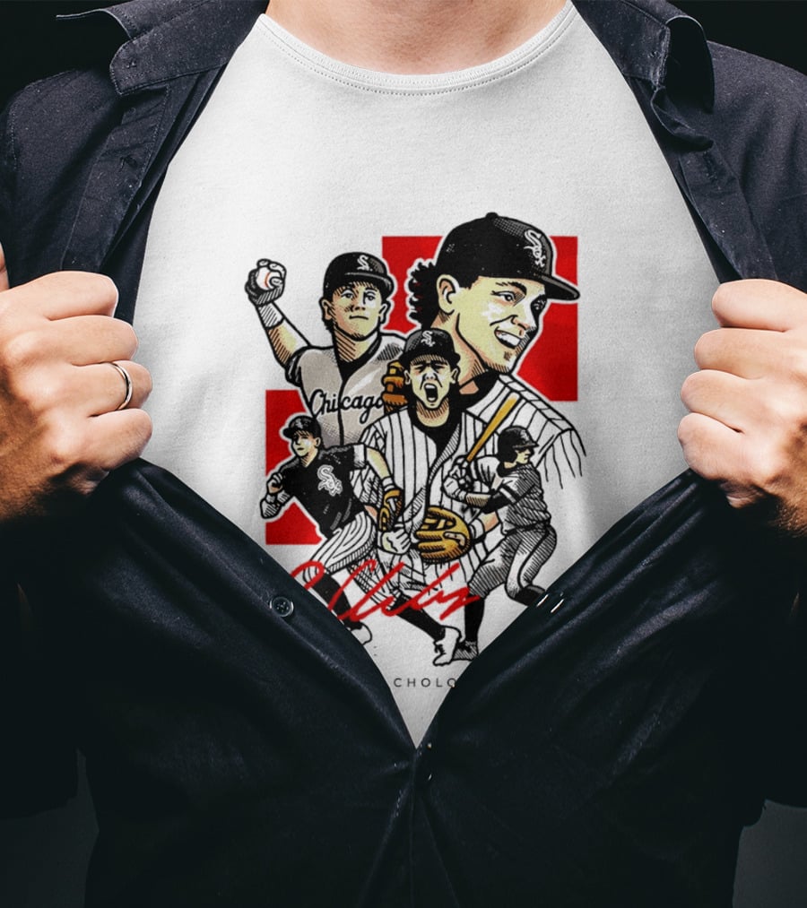 Roch Cholowsky Chicago White Sox Player Artwork Collage T-Shirt