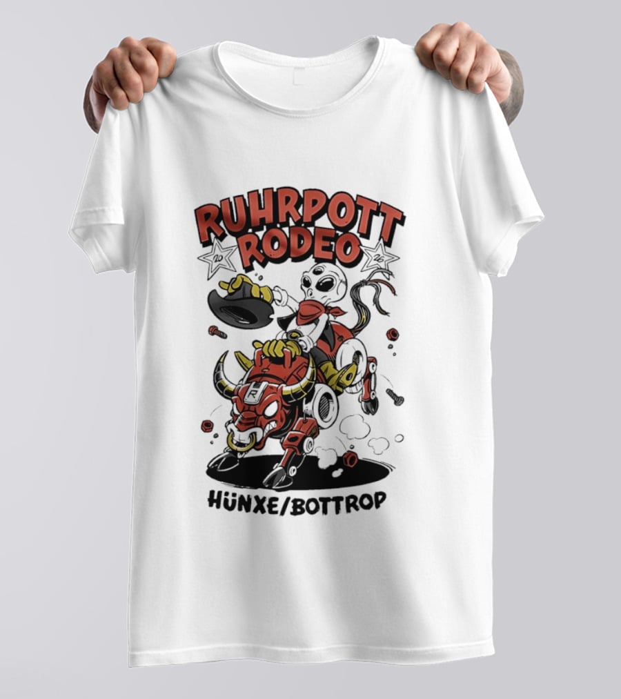 Ruhrpott Rodeo Hünxe Bottrop Alien Riding Mechanical Bull Festival T-Shirt