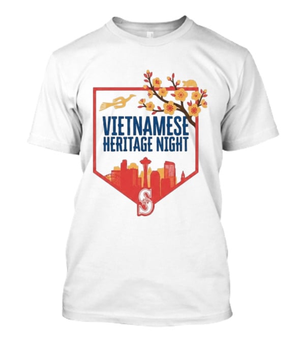 Seattle Mariners Vietnamese Heritage Night Blossom Skyline Celebration T-Shirt