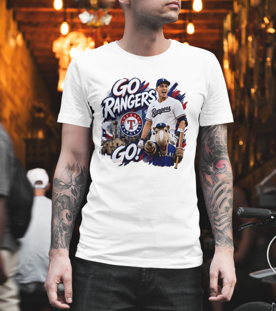 Go Rangers Texas Rangers Baseball Team Spirit Celebration T-Shirt