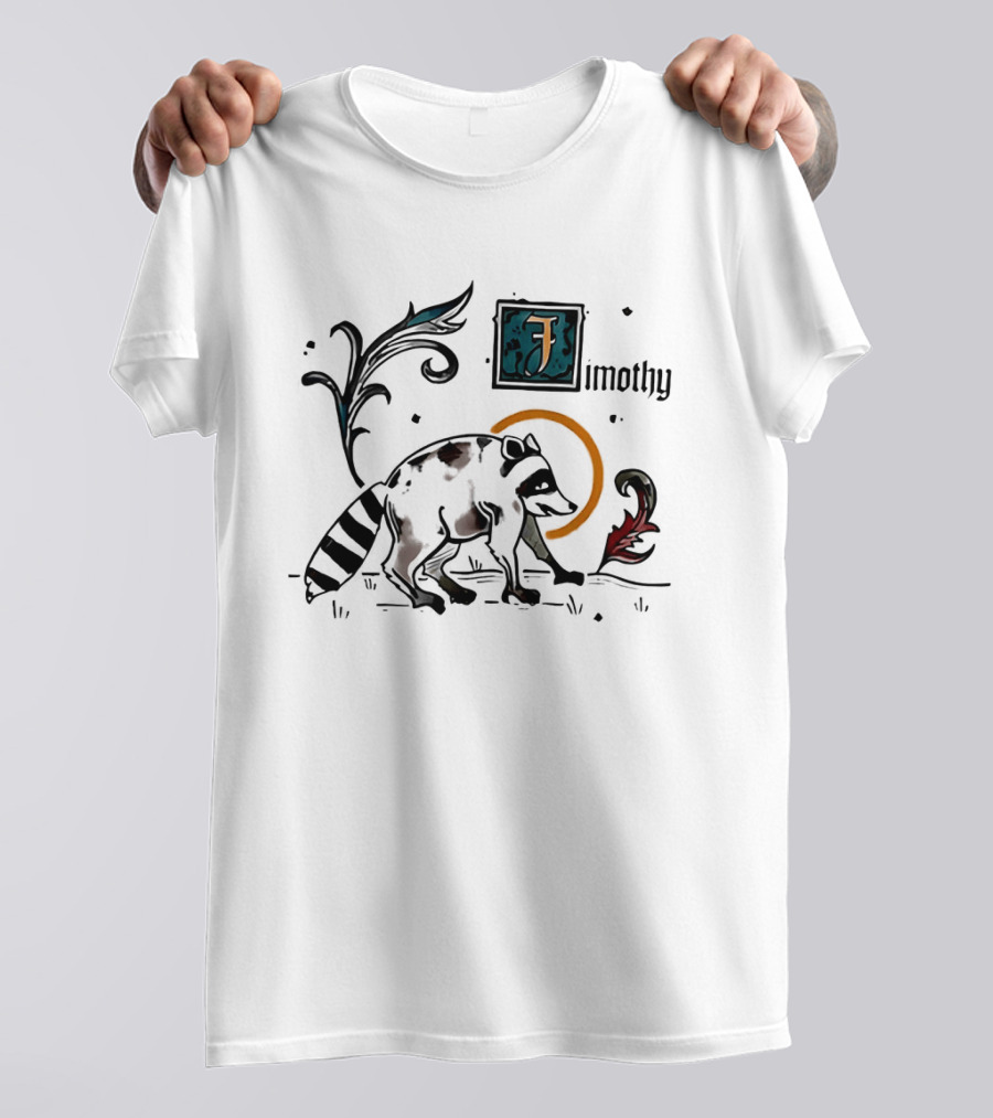 Timothy Jimothy Raccoon Illuminated Manuscript T-Shirt