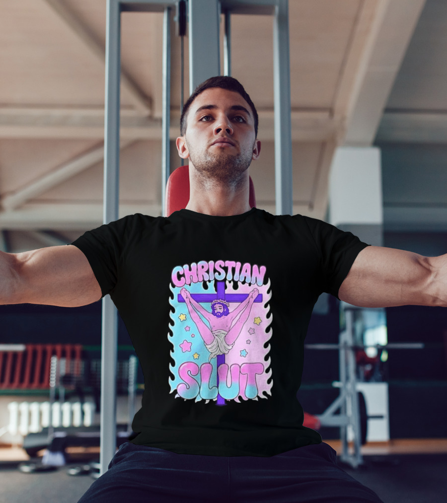 Christian Slut Teen Hearts Jesus Splits Meme T-Shirt